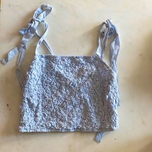 NWT Kendall & Kylie scrunched tie up top- light blue size xs